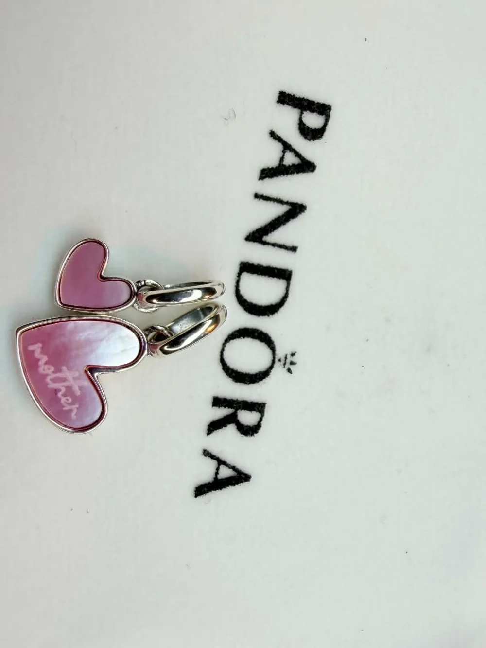 Pandora Pink Double Heart Dangle Charm
